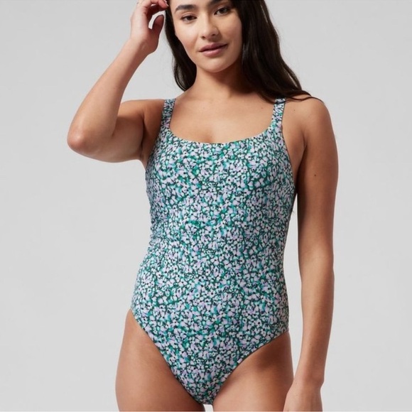 NWT Athleta Hermosa One Piece Swimsuit Floral Print Camo Flora Gables Medium - Picture 10 of 11